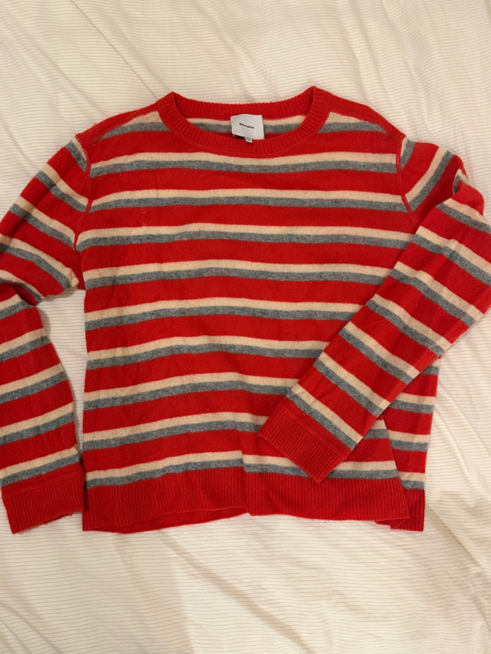 Reformation Striped Cashmere Boyfriend Sweater